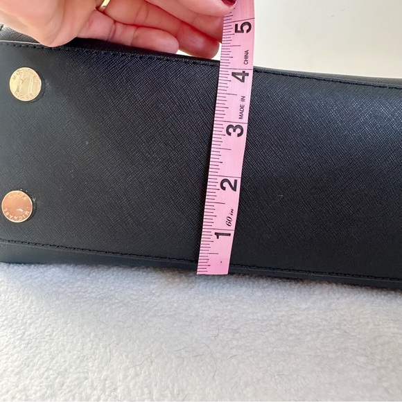 Michael Kors Selma Medium Top Zip Black Saffiano Leather Satchel Bag - Picture 10 of 16